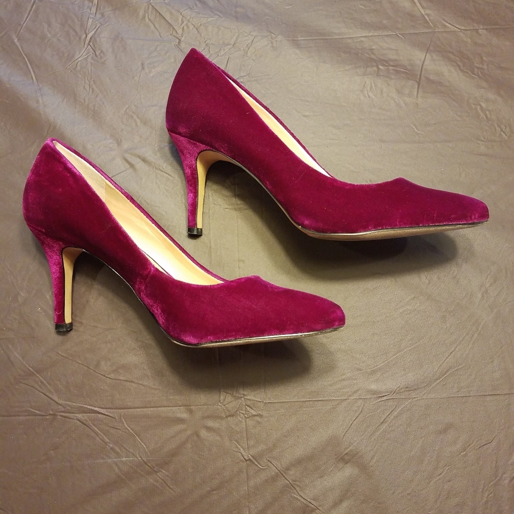 INC (Macy's) velvet fuschia pumps